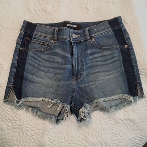 Express 2 tone denim shorts